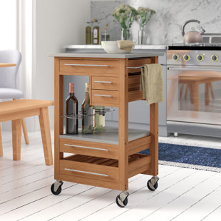 Küchenwagen Massivholz Eiche